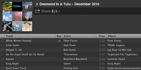 Spotify-lista december 2010